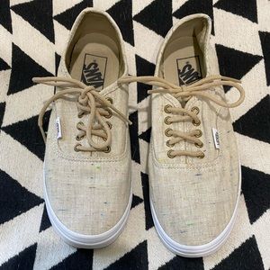 Vans sneakers tan with colored specks - size 7